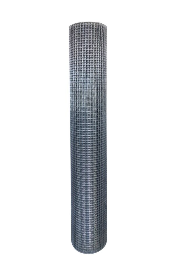 DePalma's 48-inch by 50-foot galvanized 19-gauge wire mesh roll for garden fencing and animal enclosures.