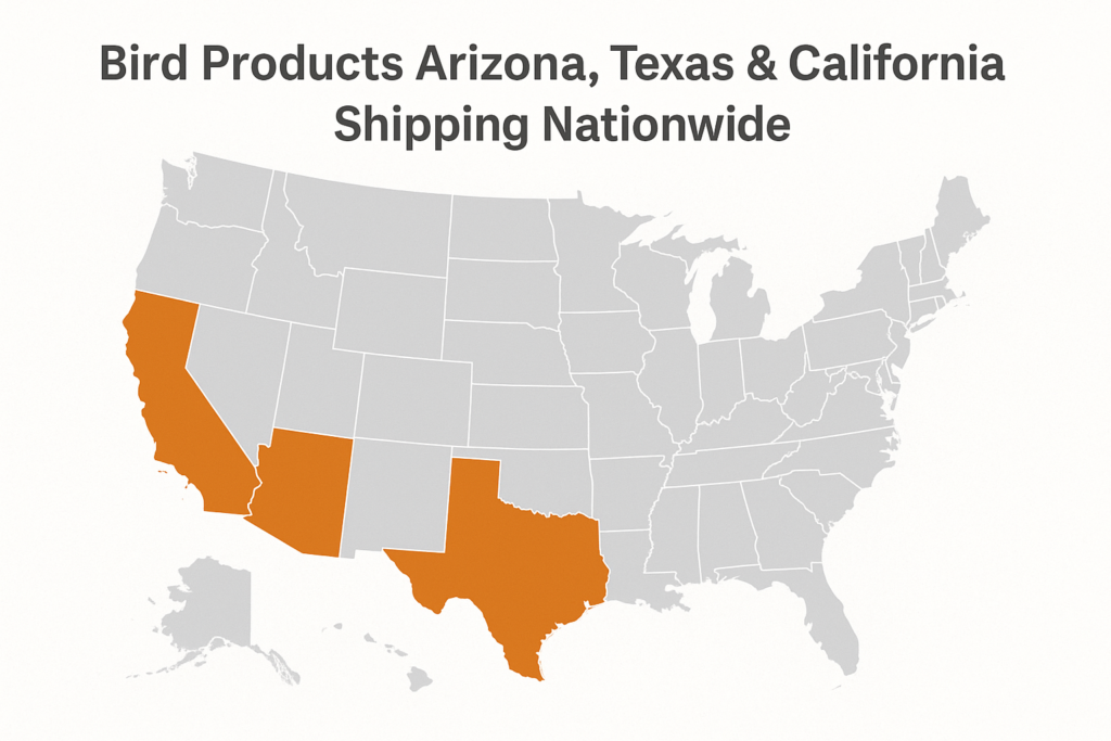 Bird products in Arizona, Texas, and nationwide locations map